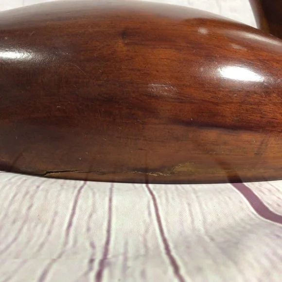 Vintage Hand Carved Wood Swan with Glass Marble Eyes - Picture 8 of 12